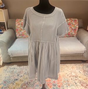 Urban Outfitters UO Casual Blue Green Baby Doll Dress Size Medium